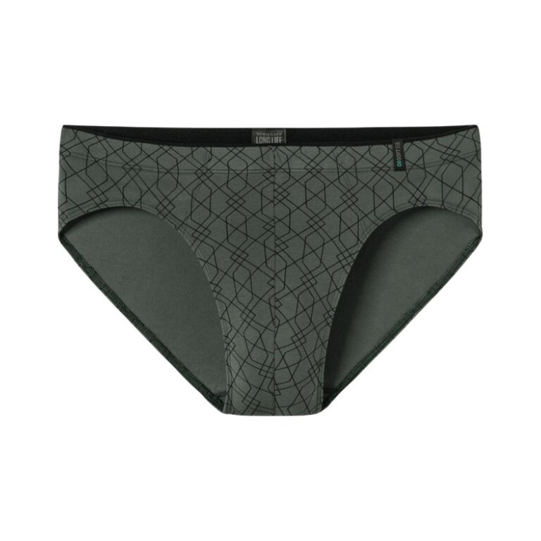 Schiesser Supermini Long Life Soft Slip 181116 (Briefs) patterned dark green men's - 1 piece