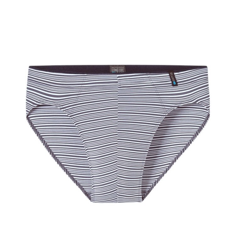 Schiesser Underwear Slip Long Life Soft Supermini Modal Stripes Graphite Grey Men's - 1 Piece