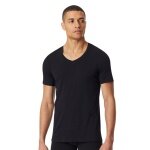 Schiesser T-Shirt V-Neck Premium Cotton Short Sleeve (95% Organic Cotton) Underwear Black Men's