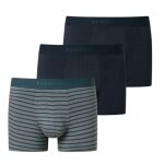 Schiesser Underwear Boxer Shorts 95/5 Woven Elastic Waistband 910 Dark Blue/Blue Striped Men's - 3 Pieces