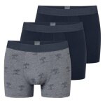 Schiesser Underwear Boxer Shorts 95/5 Woven Elastic Waistband Dark Blue/Grey Men's - 3 Pieces