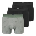 Schiesser Underwear Boxer Shorts 95/5 Woven Elastic Waistband Men's Shorts Black/Grey Men's - Pack of 3