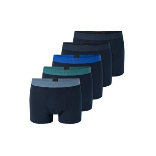 Schiesser Underwear Boxer Shorts 95/5 Organic Cotton Woven Elastic Waistband Dark Blue Men's - 5 Pieces