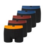 Schiesser Underwear Boxer Shorts 95/5 Organic Cotton Woven Elastic Waistband Black Men's - 5 Pieces