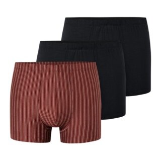 Schiesser Underwear Boxer Shorts 95/5 Organic Cotton multi-coloured black/red-brown/striped 924 Men's - 3 pieces