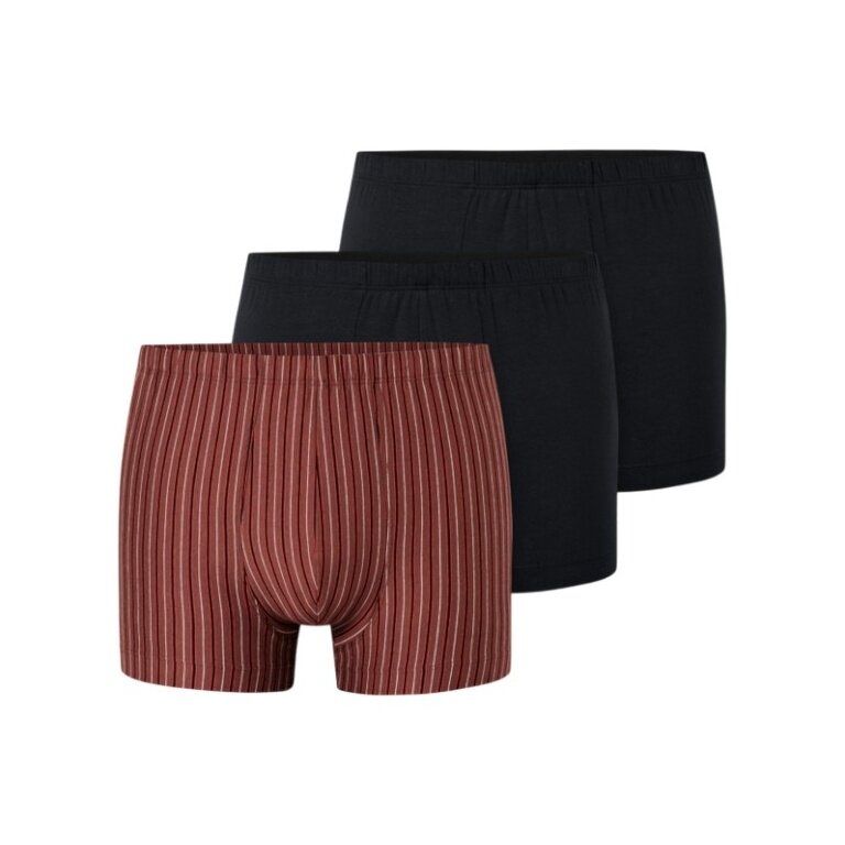 Schiesser Underwear Boxer Shorts 95/5 Organic Cotton multi-coloured black/red-brown/striped 924 Men's - 3 pieces