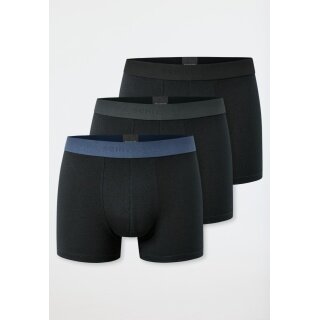 Schiesser Underwear Boxer Shorts 95/5 Organic Cotton Woven Elastic Waistband Black Men - 3 Pieces