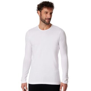 Schiesser Underwear Long Sleeve Shirt Organic Cotton Round Neck 95/5 - white Men's