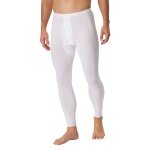 Schiesser Underwear Long Johns Series Original Classics Fine Rib with Fly - White Men's