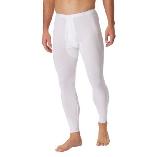 Schiesser Underwear Long Johns Series Original Classics Fine Rib with Fly - White Men's