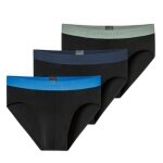 Schiesser Underwear Rio Slip Organic Cotton Web Elastic Waistband 95/5 Multicoloured Black Men's - 3 Pieces