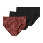 Schiesser Underwear Supermini Slip 95/5 Organic Cotton multi-coloured black/red-brown/striped 924 Men's - 3 pieces