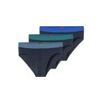 Schiesser Underwear Rio Slip Organic Cotton Web Elastic Band 95/5 Multicoloured Dark Blue Men's - 3 Pieces