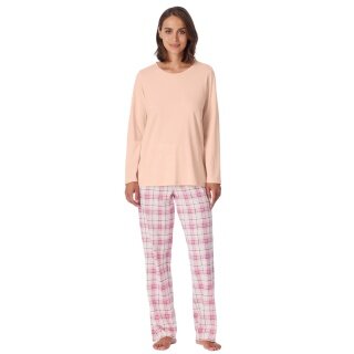 Schiesser Underwear Comfort Essentials Long Pyjamas - Peach/Pink Ladies