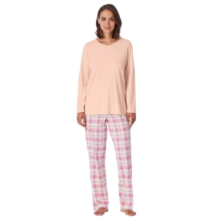Schiesser Underwear Comfort Essentials Long Pyjamas - Peach/Pink Ladies