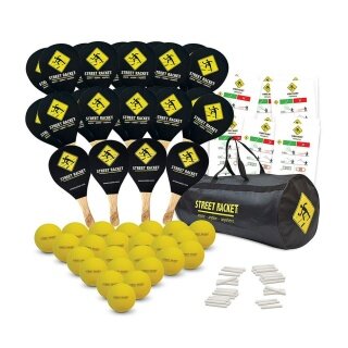 Street Racket School Sports Set (24x rackets, 24x balls, 36x chalk)