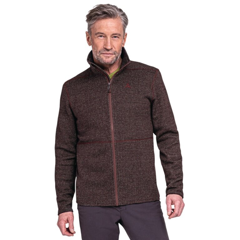 Schöffel Fleece Jacket Aurora (stand-up collar, quick-drying, warm) burgundy Men