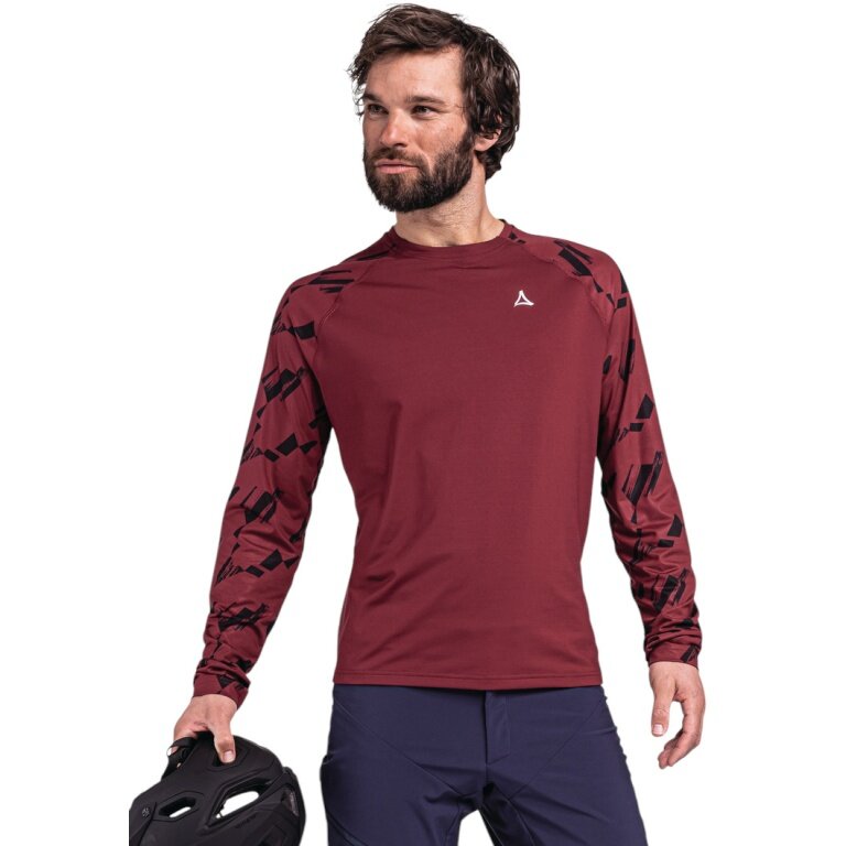 Schöffel Bicycle Long Sleeve Shirt Lakata Trail M (4-Way Stretch, Quick-Drying) red Men's