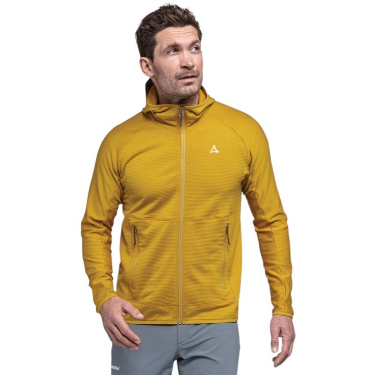 Schöffel Fleece Jacket Hiking Hoody Style Cascata MNS with Hood (warm, 4-way stretch) gold/yellow men's