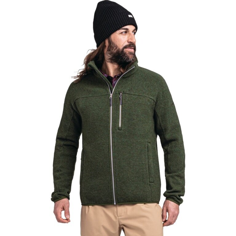 Schöffel Fleece Jacket Lakefield with Stand-up Collar (breathable, warm) dark green Men