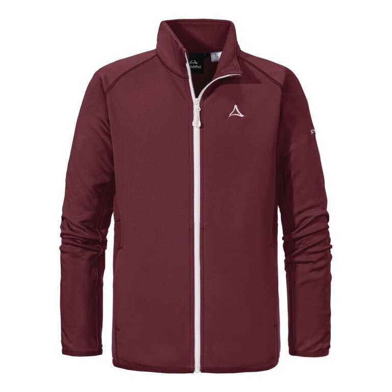 Schöffel Fleece Jacket Nebelhorn Ski (stand-up collar, warm) burgundy children