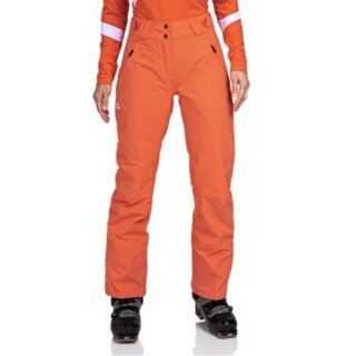 Schöffel Winter Ski Trousers Weissach Pant (4-Way Stretch, Waterproof, High Comfort) Orange Ladies