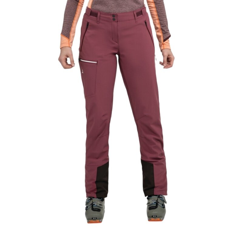 Schöffel Softshell Trousers Matrei Pant (high breathability, elastic waistband) long burgundy Ladies