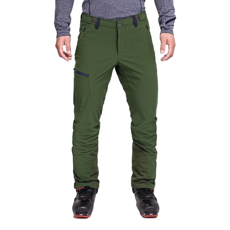 Schöffel Softshell Trousers Matrei Pant (high breathability, elastic waistband) dark green Men
