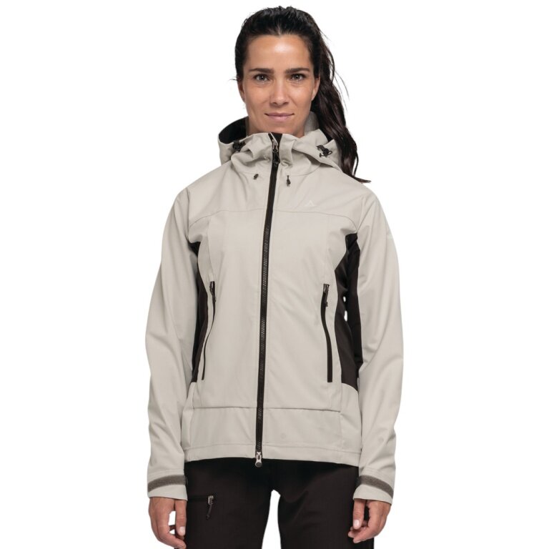 Schöffel Softshell Jacket Mountain Softshell Style Blaueis WMS (high breathability, water-repellent) beige/black ladies