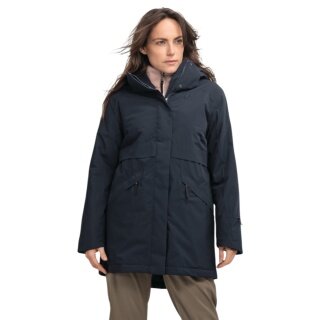 Schöffel Transitional Rain Jacket Urban Insulated Parka Style Malkay (waterproof, breathable) navy blue ladies