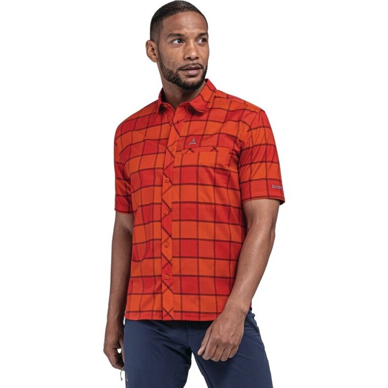 Schöffel Hiking Shirt Buchstein (comfortable to wear, chest pocket) short-sleeved orange Men