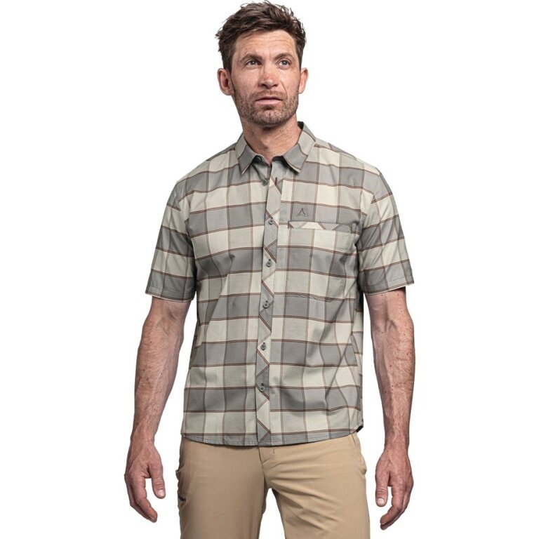 Schöffel Hiking Shirt Buchstein (comfortable to wear, chest pocket) short-sleeved grey Men