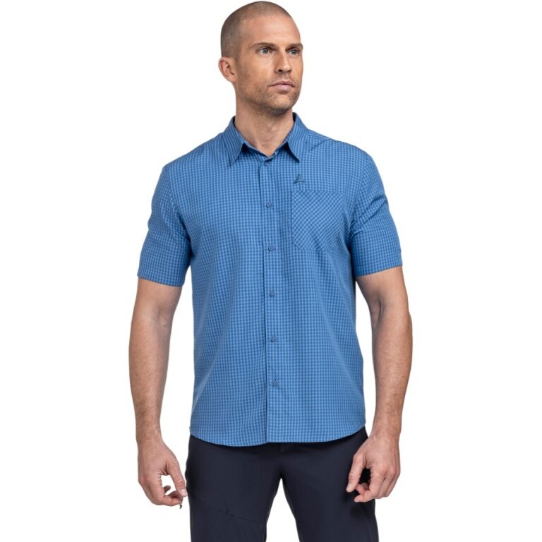 Schöffel Hiking Shirt CIRC Style Dalfoss (UV Protection, Chest Pocket) Short Sleeve Blue Men's