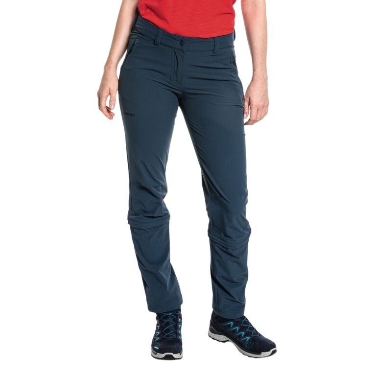 Schöffel Hiking Trousers Pant Engadin1 Zip Off (4-Way Stretch, Durable) Long Navy Blue Ladies