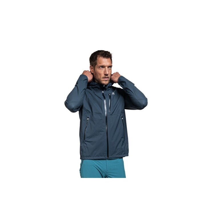 Schöffel Summer Hiking Jacket Tegelberg 2.5-Layer (waterproof, windproof, lightweight, breathable) dark blue Men