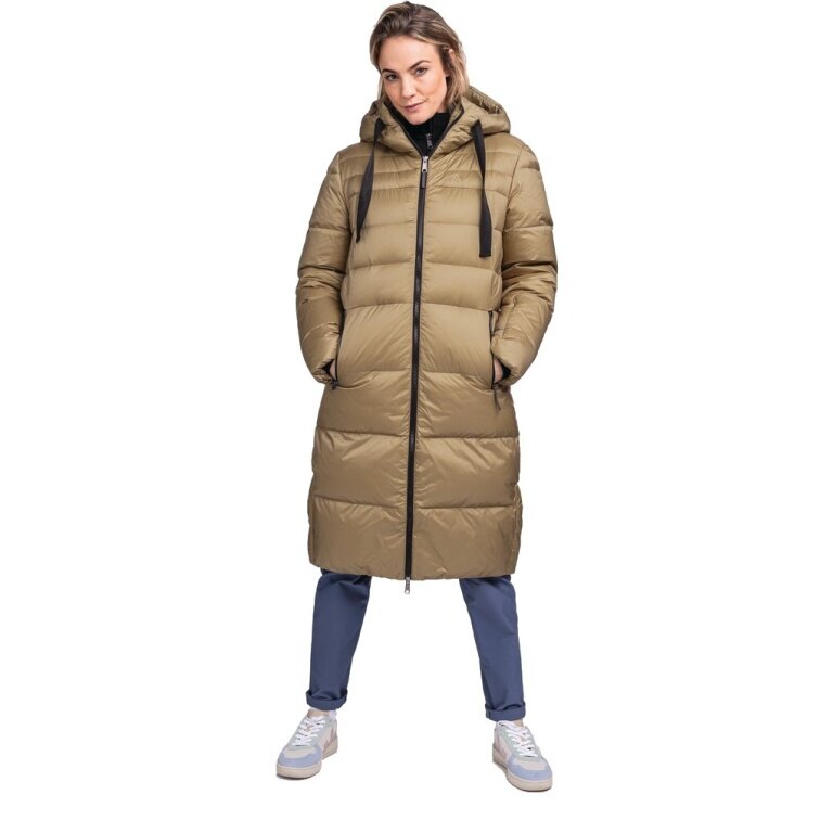 Schöffel Winter Coat Kenosha (Down Coat, Windproof, Water-Repellent) Beige Brown Ladies