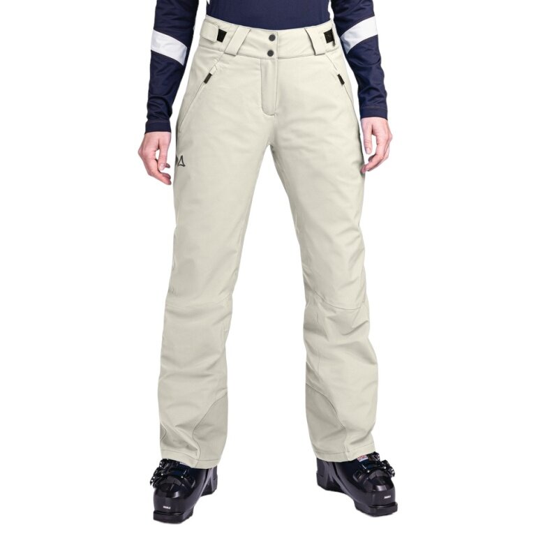 Schöffel Winter Ski Trousers Weissach Pant (4-Way Stretch, waterproof, high wearing comfort) cream white Ladies