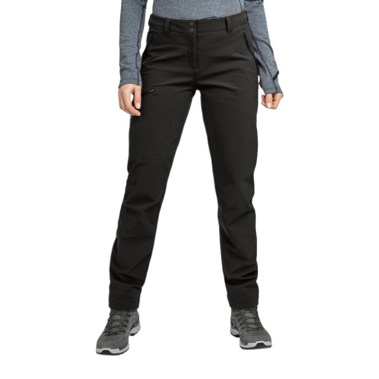 Schöffel Ascona Warm Hiking Trousers (4-Way Stretch, Water-Repellent) Long Asphalt Grey/Black Ladies