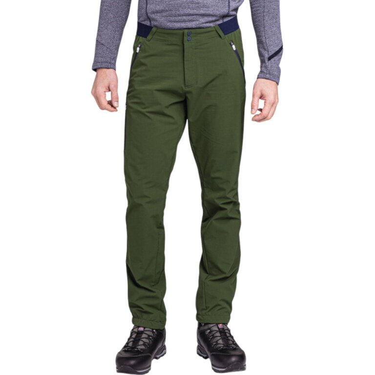 Schoeffel High Filzen Hiking Trousers (4-Way Stretch, Warm, Durable) Olive Green Men's