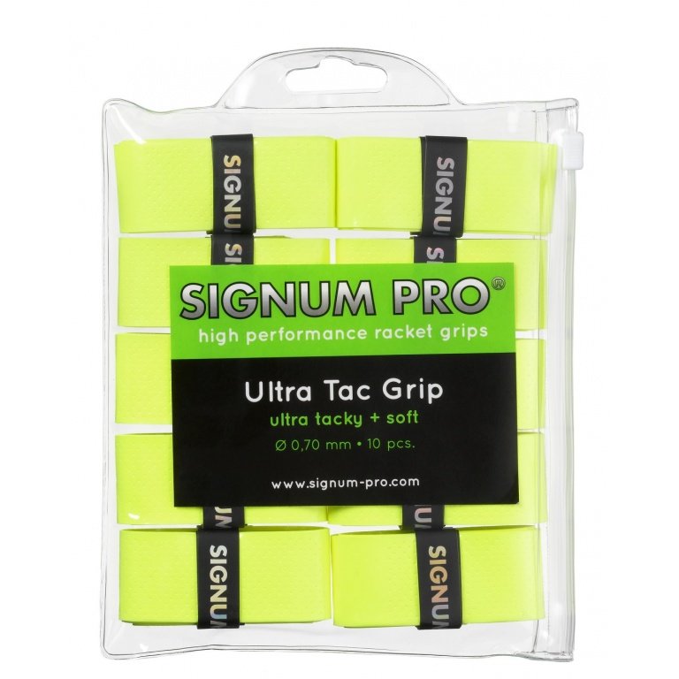 Signum Pro Overgrip Ultra Tac 0.70mm yellow 10-pack clip bag
