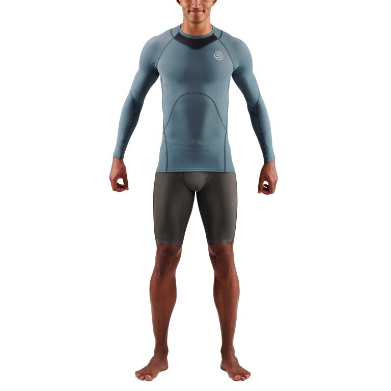 Skins Functional Underwear Long Sleeve Shirt 3-Series (tight-fitting) blue-gray Men