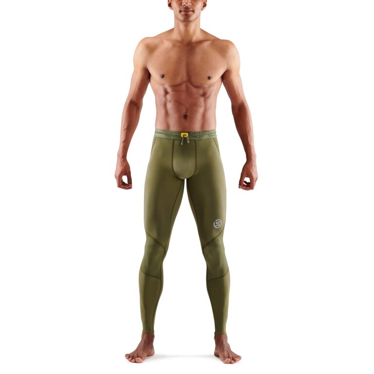 Skins Functional Pants 3-Series Tight Long (tight-fitting) khaki green Men