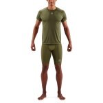 Skins Training T-shirt 3-Series (100% Polyester, Mesh Inserts) Khaki Green Men
