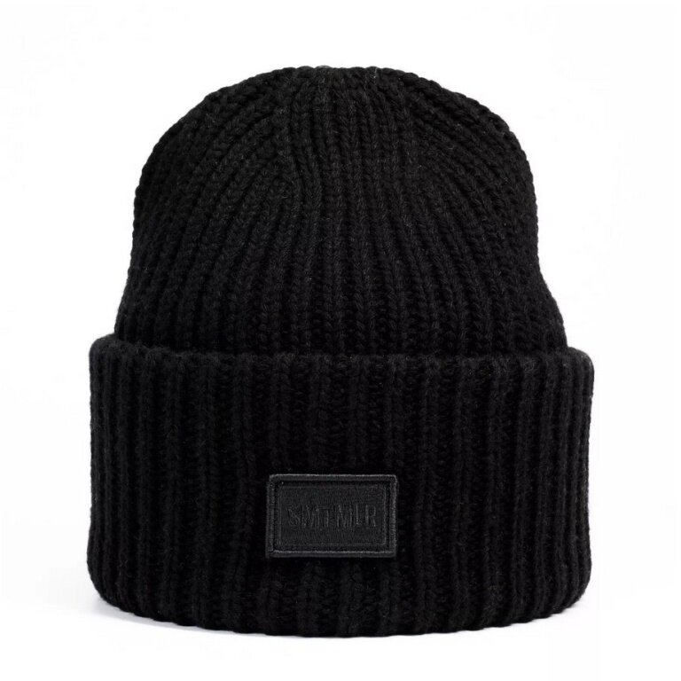 Smith&Miller knitted beanie in vermilion - black material mix - 1 piece