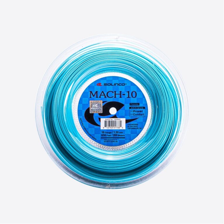 Solinco tennis string Mach-10 (Durability + Power) blue 200m reel