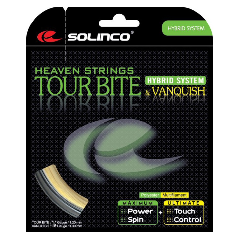 Solinco Tennis String Tour Bite & Vanquish Hybrid (Durability+Comfort) 12m Set