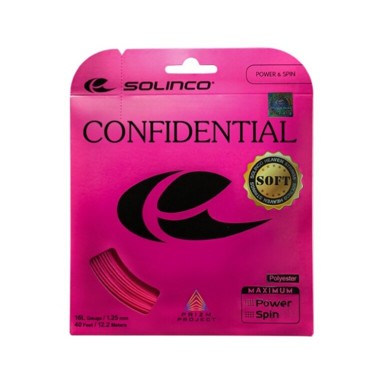 Solinco Tennis String Confidential (Durability+Feel) grey 12m Set (Kopie)