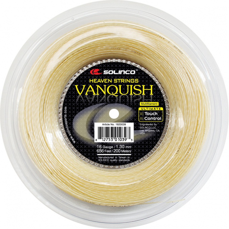 Solinco Tennis String Vanquish (Feel+Arm Protection) natural 200m Roll
