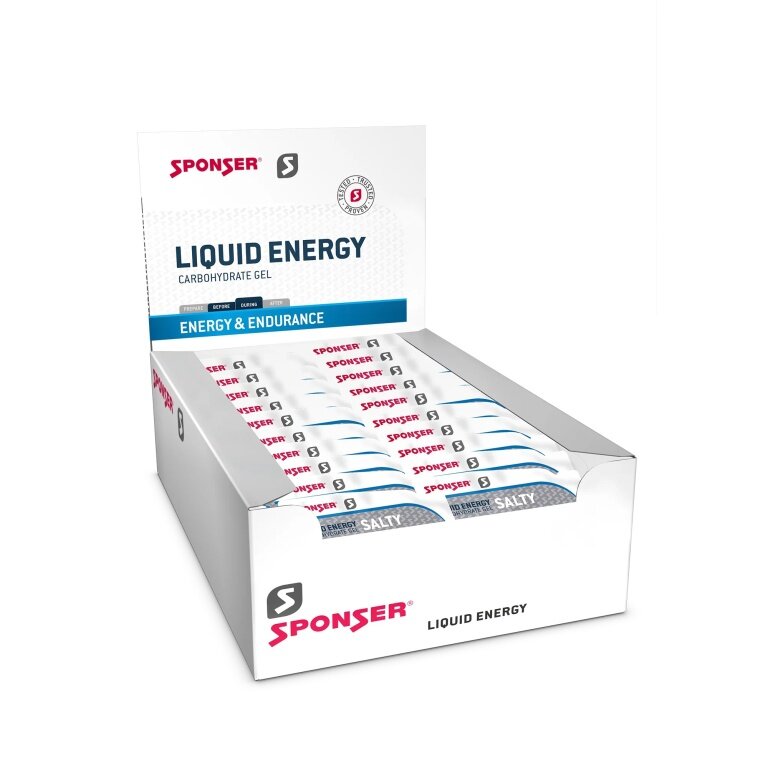 Sponser Liquid Energy Salty Sachets (Carbohydrate Gel for Long-Lasting Energy Supply) 40x35g Box