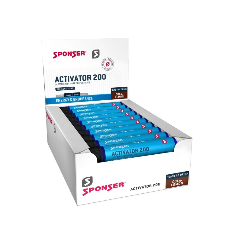 Sponser Activator 200 Ampoules (for attention and concentration, with 200mg caffeine) Cola-Lemon 30x25ml - Box